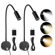 Reading Light for Bed, Wall Mounted Reading Lights with 15" Flexible Goosenec...