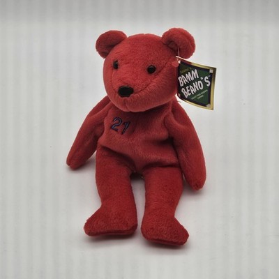 1998 Salvino's Bamm Beanos Sammy Sosa #21 Plush Beanie Bear Red Embroidered 9''