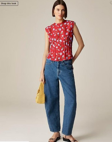 J. Crew Pintuck shell top in ramie