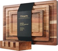 Schneidebretter 3Er Set Akazienholz Mit Saftrille Groß Mittel Klein KüChe