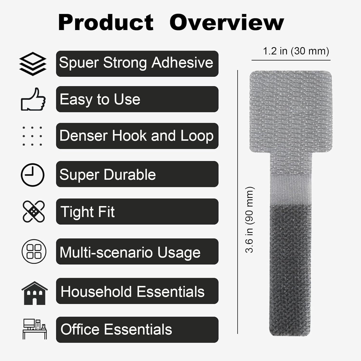 Strong Hold Self-Adhesive Cable Management Under Desk - 40 PCS Cord Organizers, 