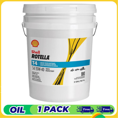 Shell Rotella T4 15W-40 Triple Protection Diesel Engine Oil 5 Gallon Pail - New