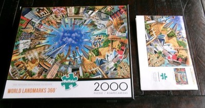 Buffalo Games WORLD LANDMARKS 360 JIGSAW PUZZLE 2000 Pieces NICE