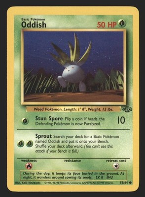 Pokemon Jungle Oddish #58/64 WOTC Common