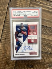 Panini Contenders Saquon Barkley Rookie Ticket Auto PSA 10 Giants #102 2018