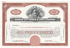 Kansas City Power & Light Company. Stock Certificate.