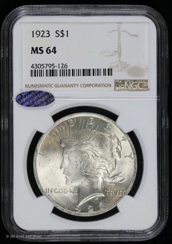 1923-P $1 Peace Silver Dollar NGC MS 64 | Littleton Select Uncirculated UNC BU