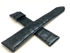 Correa de reloj Juvenia genuina cocodrilo negro mate 18 mm sin hebilla OEM