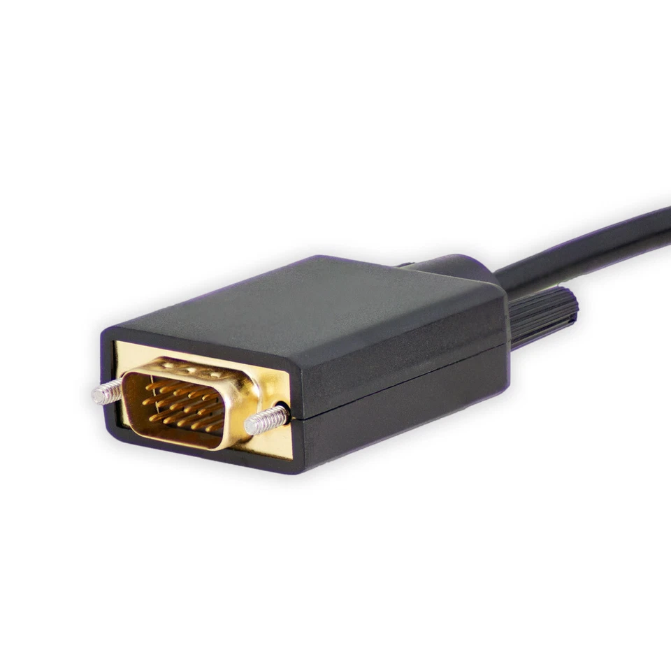 1,8m HDMI   VGA Kabel Adapter Stecker FullHD 1080p PC Monitor Computer Vergoldet - Bild 2 von 4