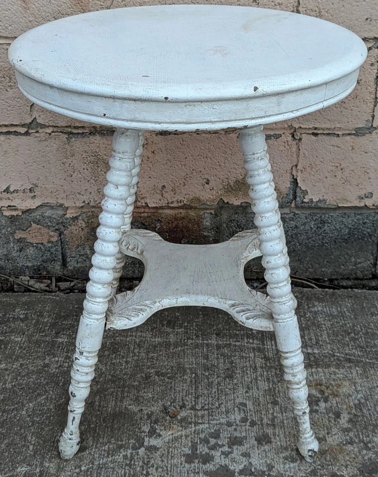 Старинный винтажный старый викторианский дубовый деревянный столик-подставка для растений с акцентом сбоку - Изображение 2 из 4