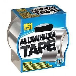 151 10m Aluminium Foil Tape Reflective Duct Self Adhesive Roll Heat Insulation 48mm