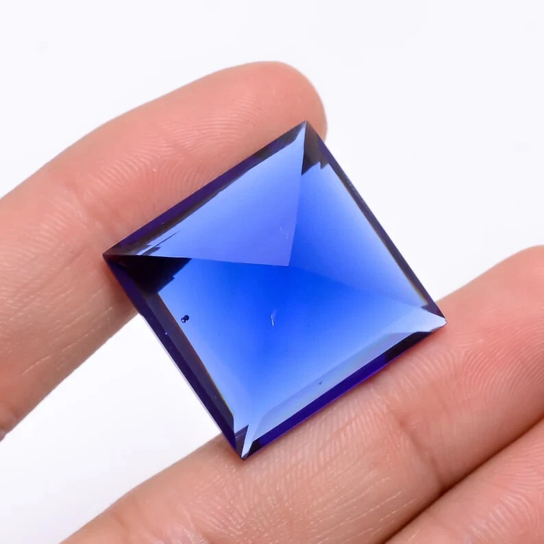 Blue Sapphire Square Cut Shape Gemstone Handmade Gemstone AAA+ Quality - Image 3 of 3