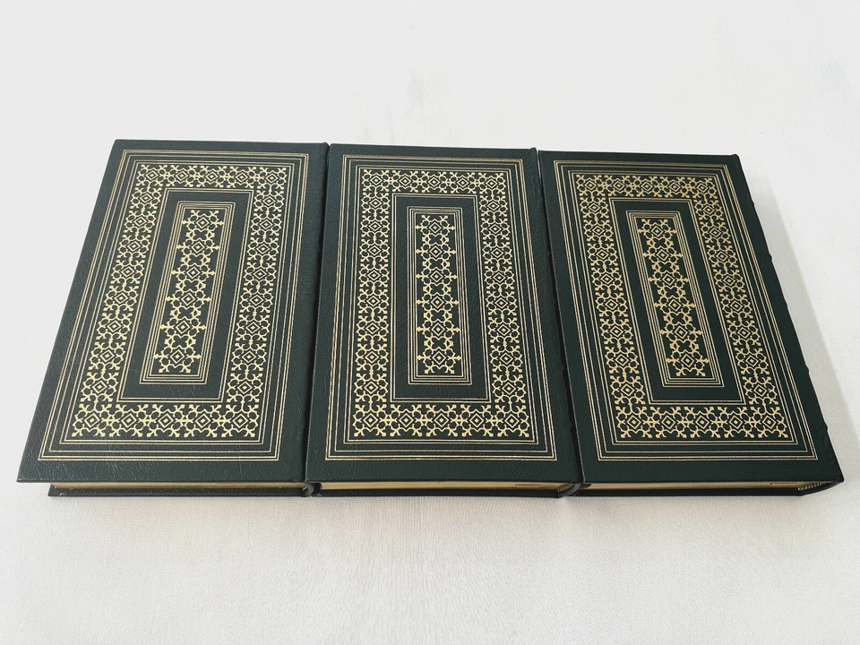 Easton Press WINSTON CHURCHILL WAR SPEECHES 1939-1945 3 Volume Set Leather WWII - Image 2 of 4