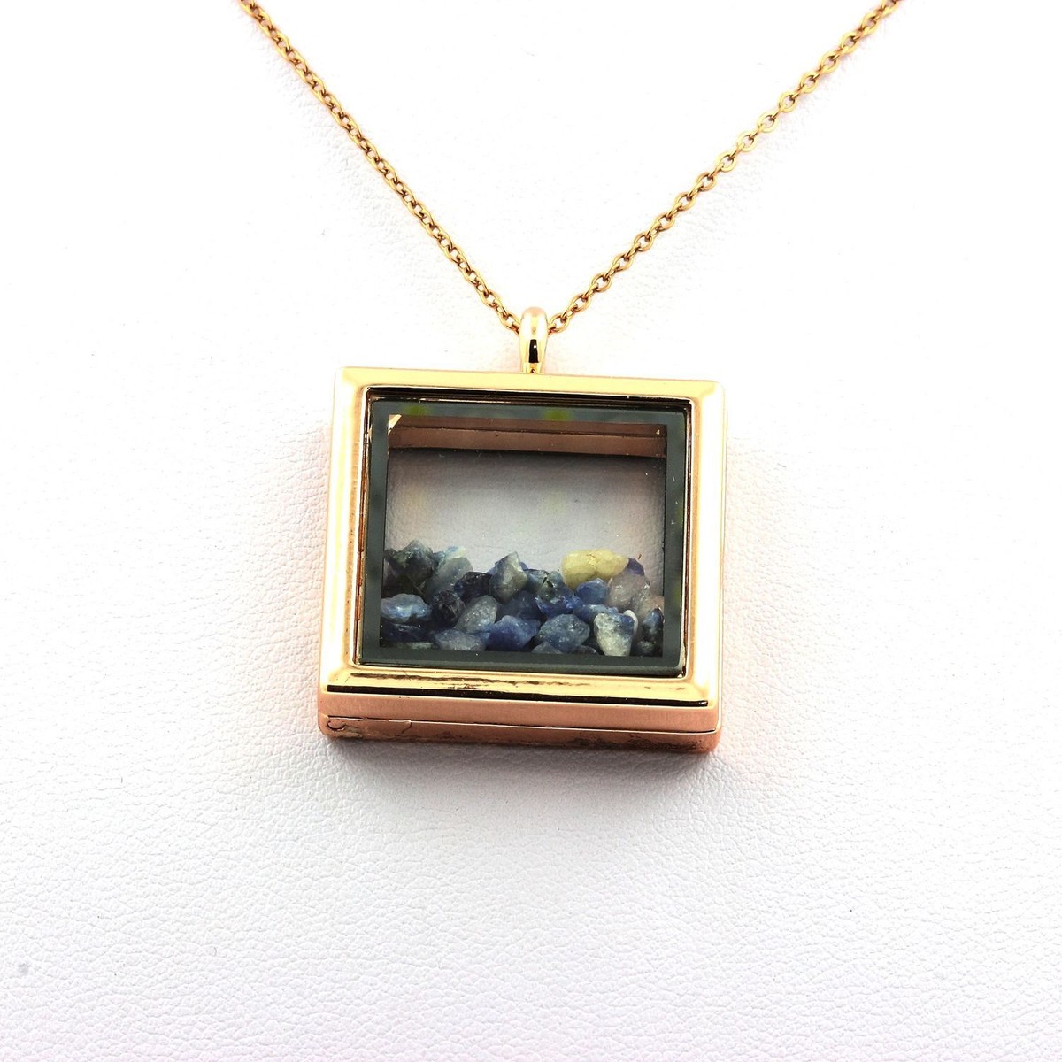 Benitoite Raw Stone And Mineral Square Rose Gold