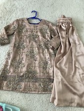 Girls Formal Gharara Dress Weddings Eid Pakistani Shalwar Kamiz Sharara Heavy 6
