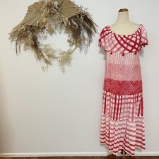 Lula Soul Woman’s Pink Boho Flare Sleeve Dress Size L Colourful Kaftan Day Tea