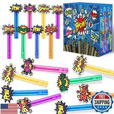 24PCS Bubble Wands Toys for Kids Hero Birthday Party Favors Supplies Decorati
