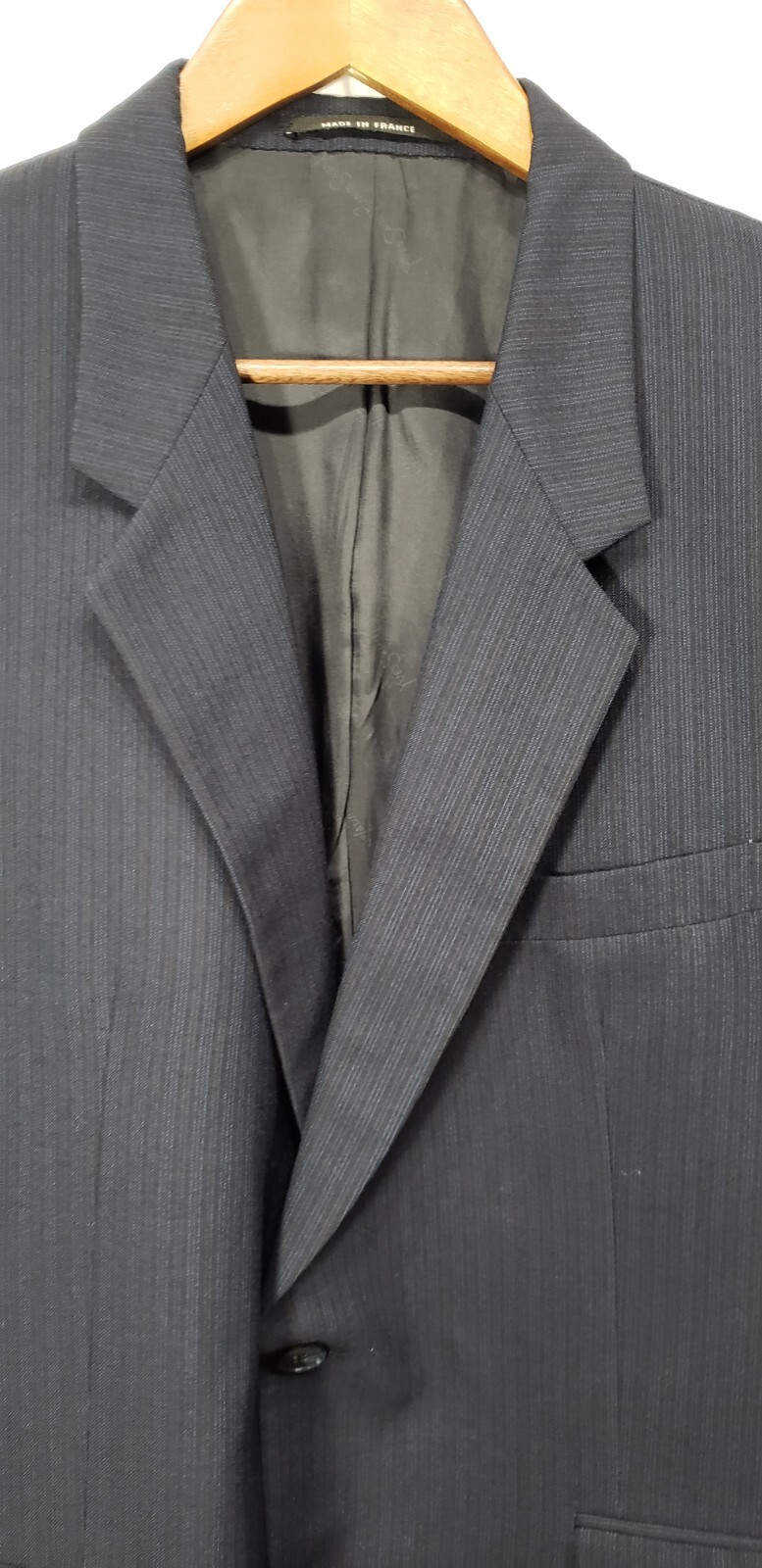 Giacca blazer tuta Yves Saint Laurent blu gessato taglia 42R