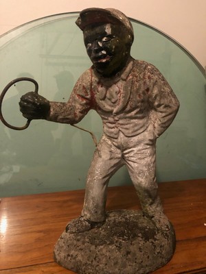 Vintage concrete lawn jockey 28" tall | eBay