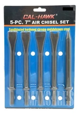 New 5Pc 7" Air Hammer Punch Chipping Chisel Set Extra Long Air Hammer Chisels