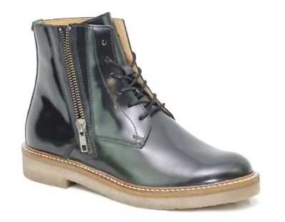 Bottines Boots KICKERS OXFOTO Noir Brillant cuir femme taille 36 Neuf - Photo 1/4