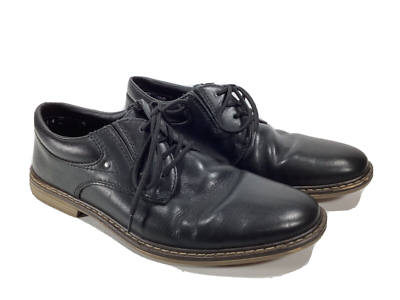 Rieker Mens 41 EUR 8.5 US Oxford Casual Shoes Black Leather  display picture 3
