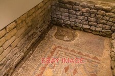 PHOTO  ROMAN VILLA CHEDWORTH GLOUCESTERSHIRE MOSAIC IN THE ROMAN VILLA.  2013 (2
