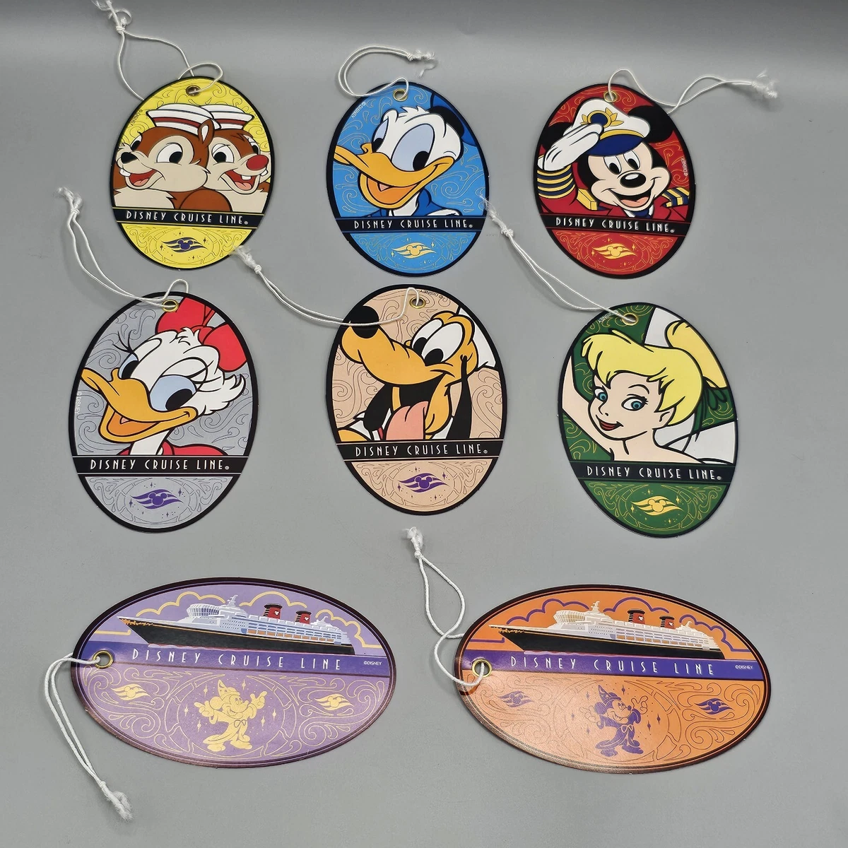 Set Of 8 Disney Cruise Line DCL Luggage Tags Mickey Tinkerbell