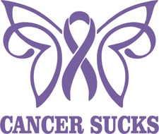 Cancer Sucks Awareness Ribbon Vinyl Decal Sticker Car Truck Window Laptop Tablet