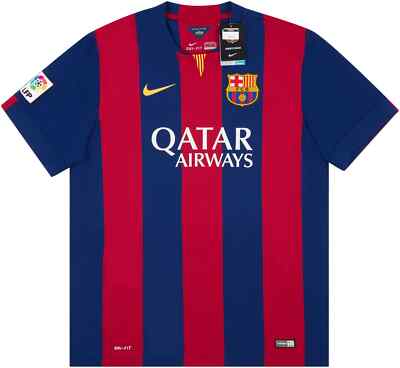 2014/15 Barcelona Home Jersey #4 FABREGAS XL Nike LaLiga Treble