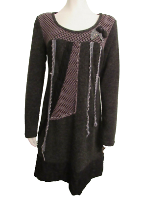 JOHN FASHION Gray Artsy Boho Ruffled Knit Dress - Sz. L - Embellished Wool Blend | eBay JOHN FASHION Gray Artsy Boho Ruffled Knit Dress - Sz. L - Embellished Wool Blend | eBay