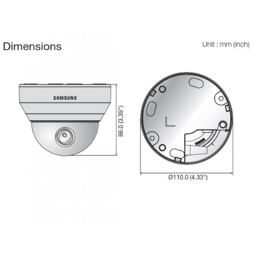 Cámara domo óptica de red infrarroja Samsung SND-L6013R 2MP 1080p HD ¡NUEVA! - Imagen 4 de 4