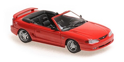 Cadeau Idéal Passionné Auto : Ford Mustang Cabriolet 1994 Rouge Miniature 1/43 Maxichamps
