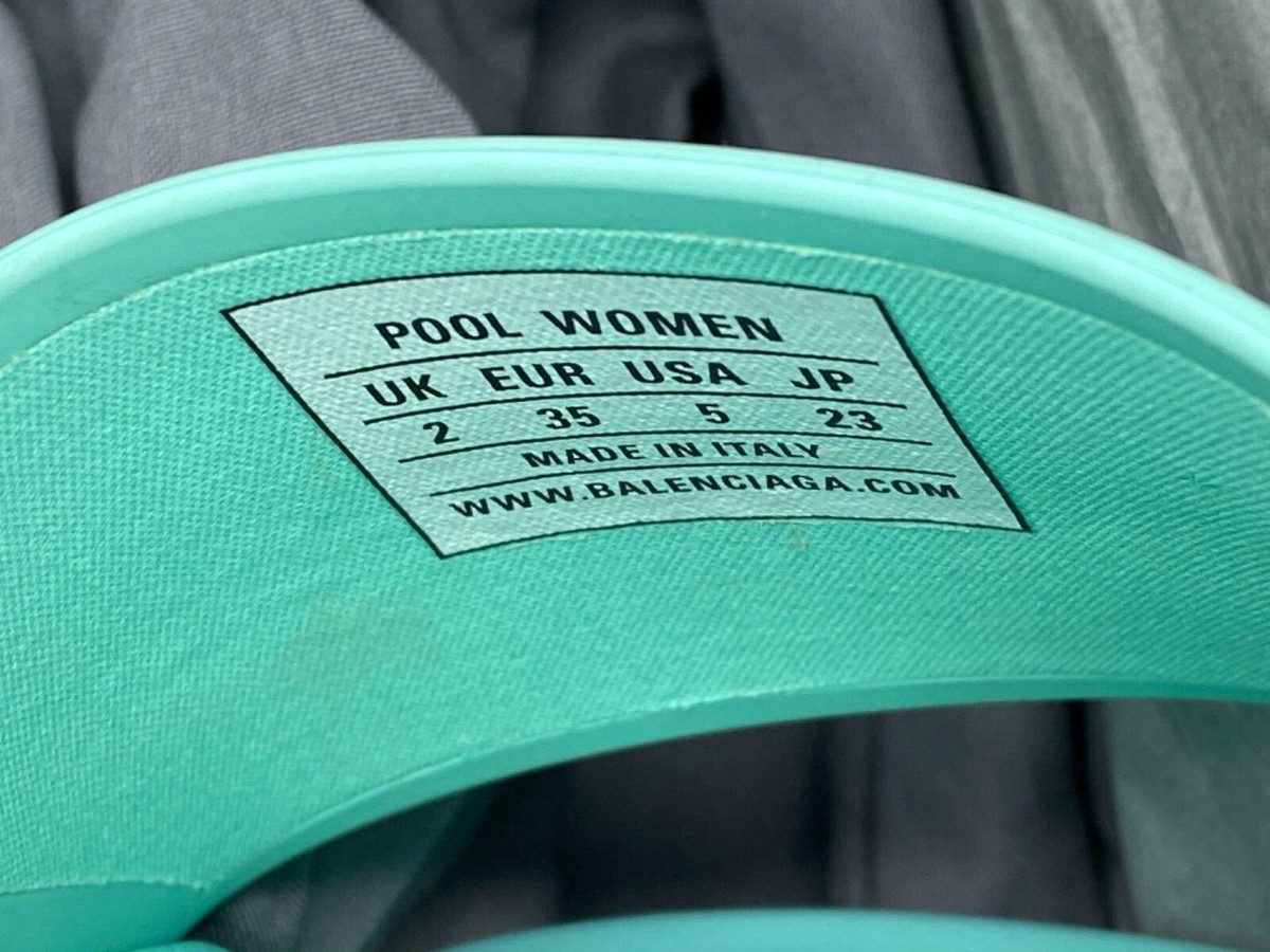 Size 11 - Balenciaga Mint Rubber Pool Sandals NEW! Balenciaga Womens Crocs x Pool Slide Sandals – Bluefly main image 2