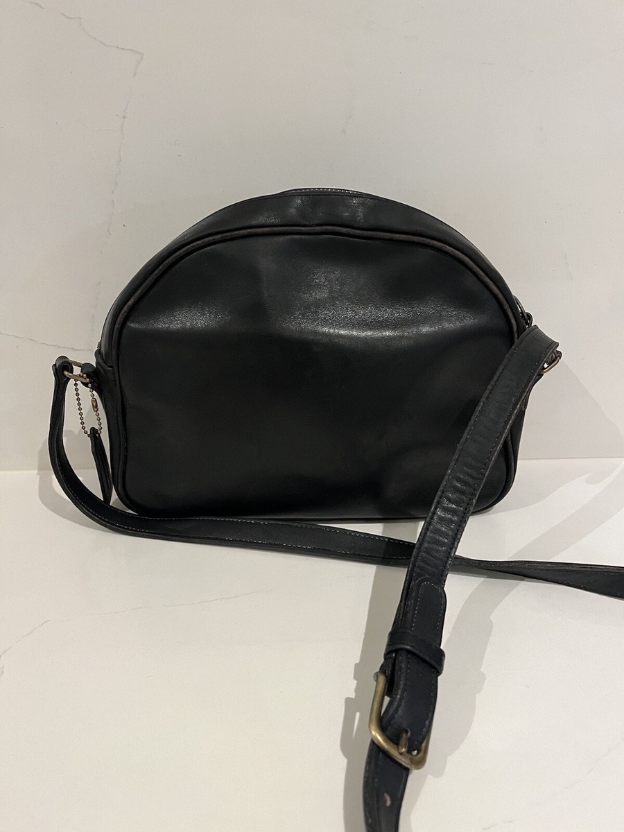 Vintage Coach Black Leather Half Moon Crescent Bag | eBay