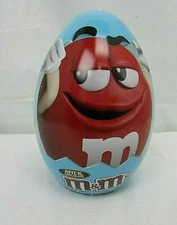 M & M Small Tin Metal Egg Box Storage Empty w Tag