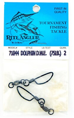 Rite Angler Ball Bearing Snap Swivel Dolphin DWE 75lb Saltwater 2pk Made in USA