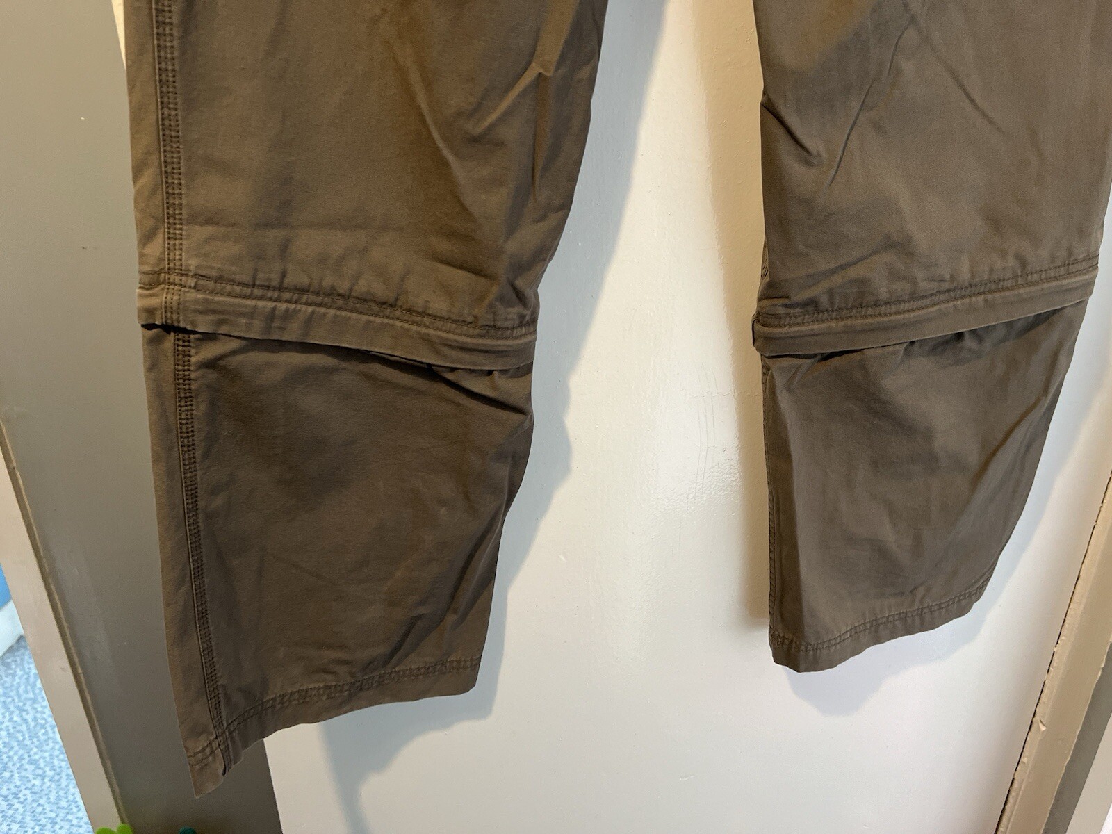 Mens W40 L31 REAL MEN Cargo Trousers Khaki Cotton Removable Zipped Leg Section image 5