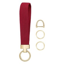 Colorful Stretchy Woven Strap Keychain Includes Key Ring Hook Car Bicycle Keys
