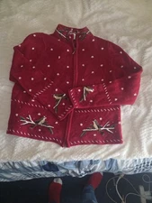 Handmade Christopher & Banks Christmas Red Sweater Women's Small 
