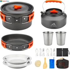Portable Outdoor Camping Cookware Backpacking Hiking Cooking Pot Pans Equipment 