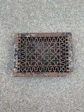 Antique Cast Iron Arts & Crafts Heat Grate Floor Register 13x9 Vtg READ
