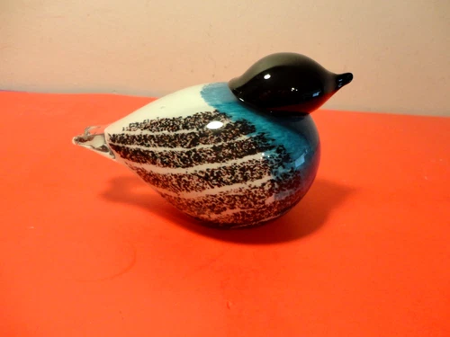 Murano Art Glass Bird Figurine (6 by 4 by 3.5")
