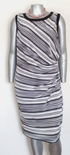AVENUE SIDE~RUCHED STRIPED DRESS Size 18/20 PULLOVER LINING Sleeveless