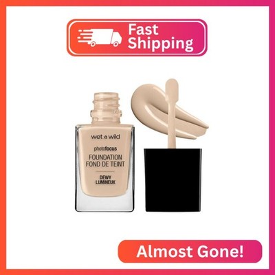 wet n wild Photo Focus Dewy Liquid Foundation Makeup, Shell Ivory ('Packaging ma