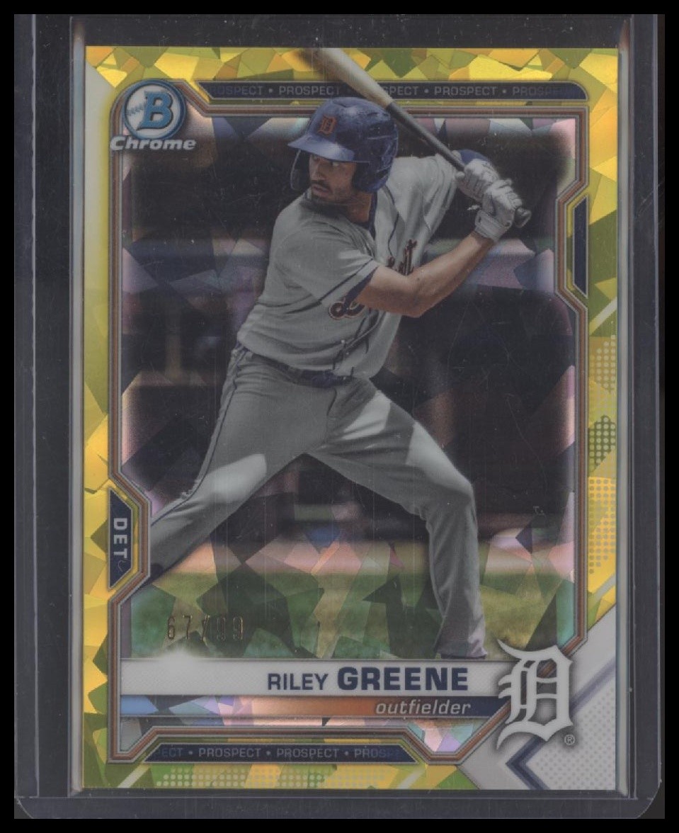 2021 Bowman Draft Sapphire Edition #BDC-107 Riley Greene Yellow #/99