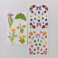 Lot of 3 Creative Memories/Mrs. Grossman's Flower Sticker Sheets