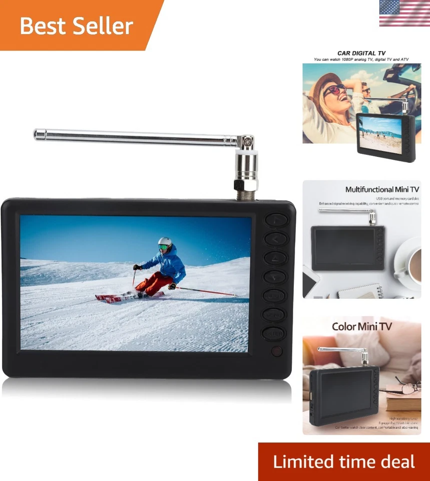5'' Portable Mini Digital TV, 1080P 2 in 1 with FM Radio, Rechargeable Batter... - Image 1 of 4