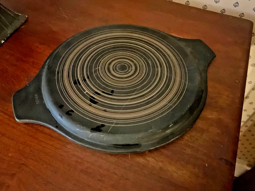 Vintage Pyrex Terra Black And Brown Striped  Casserole Bowl Lid