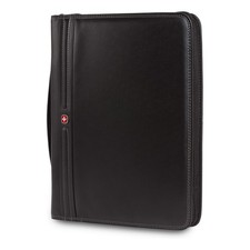 Concept Zippered Padfolio, Padded Document Organizer, Black